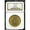 Image 1 : 1898 $20 MS62 NGC. A lustrous example, with a