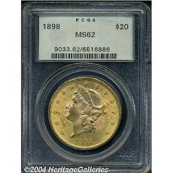 1898 $20 MS62 PCGS. Fully struck and highly