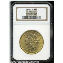 1898-S $20 MS62 NGC. Breen-7329. The bases of