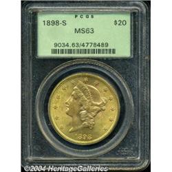 1898-S $20 MS63 PCGS. A sharply struck and