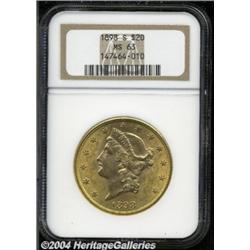1898-S $20 MS63 NGC. Good luster and well