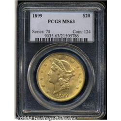 1899 $20 MS63 PCGS. Both sides are sharply