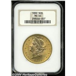 1899 $20 MS64 NGC. Sharply struck with