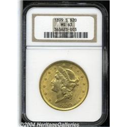 1899-S $20 MS63 NGC. Somewhat scarce at the