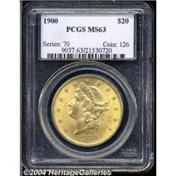 1900 $20 MS63 PCGS. An appealing yellow-gold