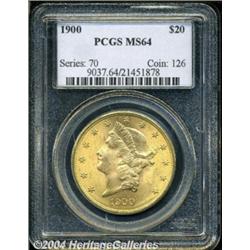 1900 $20 MS64 PCGS. Well struck and fully