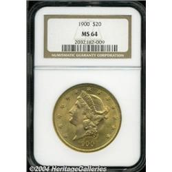 1900 $20 MS64 NGC. Nicely struck devices, with
