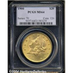 1900 $20 MS64 PCGS. Exceptionally frosty, this