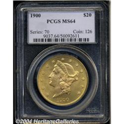 1900 $20 MS64 PCGS. Exceptionally smooth with