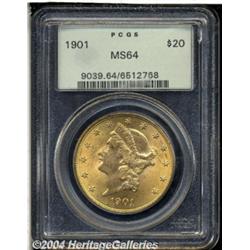 1901 $20 MS64 PCGS. Well struck and fully
