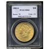 Image 1 : 1902-S $20 MS62 PCGS. Luster overwhelms the