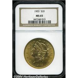 1903 $20 MS65 NGC. A very well preserved