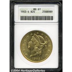 1903-S $20 MS61 ANACS. Sharply struck overall