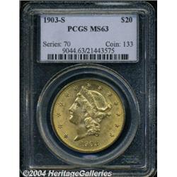 1903-S $20 MS63 PCGS. Well struck and fully