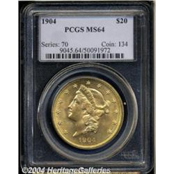 1904 $20 MS64 PCGS. Another highly lustrous,