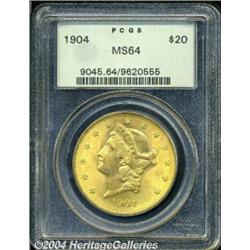 1904 $20 MS64 PCGS. Fully struck with rich,