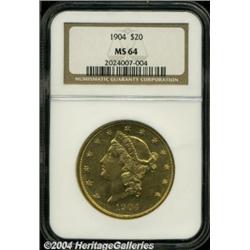 1904 $20 MS64 NGC. The smooth mint luster