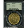 Image 1 : 1904 $20 MS64 PCGS. Boldly struck with deep