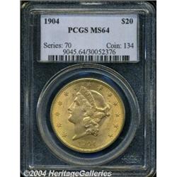 1904 $20 MS64 PCGS. Another Choice BU specimen