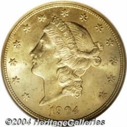 1904 $20 MS65 NGC. A wonderful Gem complete in
