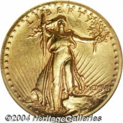 1907 $20 High Relief, Wire Rim--Damaged,