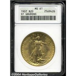 1907 $20 Arabic Numerals MS61 ANACS. Softly