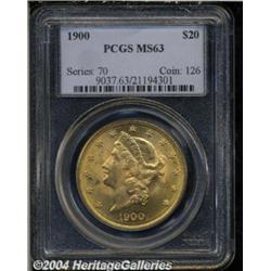 1907 $20 Arabic Numerals MS63 PCGS. The