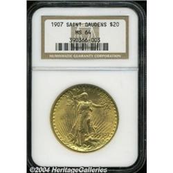 1907 $20 Arabic Numerals MS64 NGC. Well