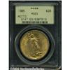 Image 1 : 1908 $20 Motto MS63 PCGS. A sharply struck and