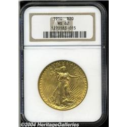 1910 $20 MS62 NGC. Minimally abraded with the