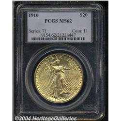 1910 $20 MS62 PCGS. A meticulously struck and