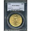 Image 1 : 1910 $20 MS64 PCGS. Soft, frosted luster with