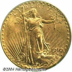 1910-D $20 MS65 PCGS. A pleasing, satiny