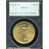 Image 1 : 1911-S $20 MS63 PCGS. Original with a bright