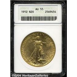 1912 $20 AU55 ANACS. The scattered light