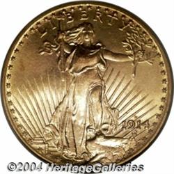 1914-D $20 MS65 PCGS. One of several high