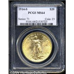 1914-S $20 MS64 PCGS. An eye catching example