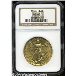 1915 $20 MS63 NGC. This lustrous and crisply