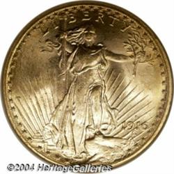 1916-S $20 MS65 NGC. Both sides are aglow with