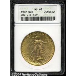 1922 $20--Doubled Die Reverse--MS61 ANACS.