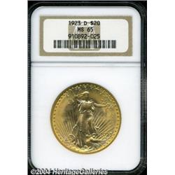 1923-D $20 MS65 NGC. Boldly struck with the