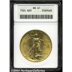 1924 $20 MS61 ANACS. Fully struck with a few