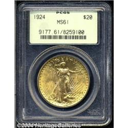1924 $20 MS61 PCGS. The obverse has taken the