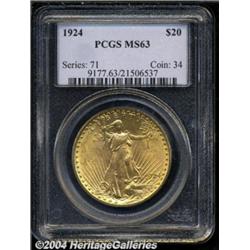 1924 $20 MS63 PCGS. This solidly struck double