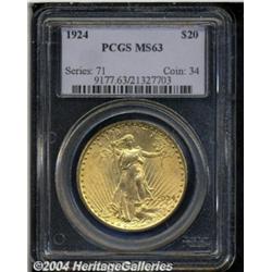 1924 $20 MS63 PCGS. The design elements are