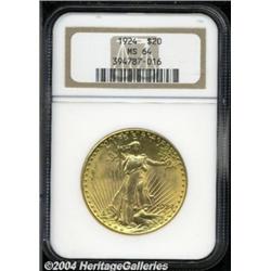 1924 $20 MS64 NGC. A lustrous and beautifully