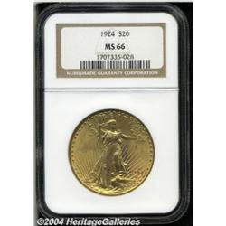1924 $20 MS66 NGC. Bold Devices and fully
