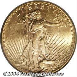 1924-D $20 MS62 PCGS. One of two Mint State