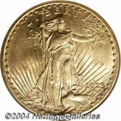 1925-S $20 AU58 ANACS. A moderately abraded