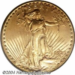 1925-S $20 MS63 PCGS. Unlike the other heavily